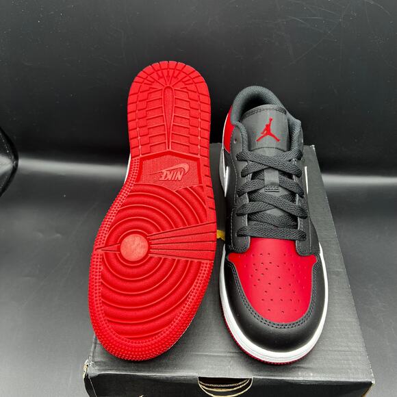 NEW Air Jordan 1 Low Bred Black Red White Size 5.5Y / 7W Women's Sneakers - Picture 6 of 10